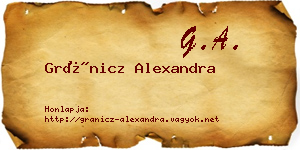 Gránicz Alexandra névjegykártya